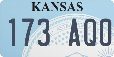 KS license plate 173AQO