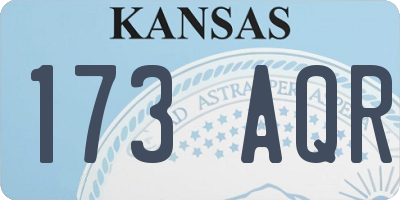 KS license plate 173AQR