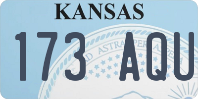 KS license plate 173AQU