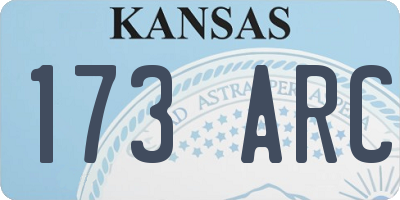 KS license plate 173ARC