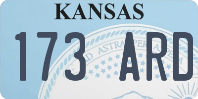 KS license plate 173ARD