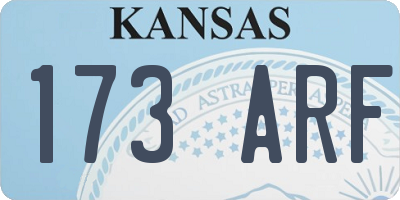 KS license plate 173ARF