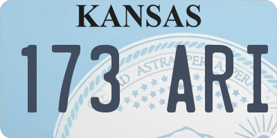 KS license plate 173ARI