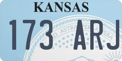 KS license plate 173ARJ