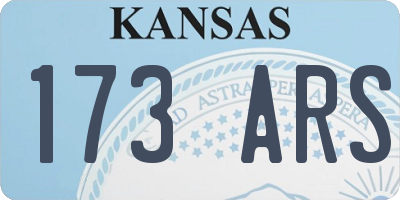 KS license plate 173ARS