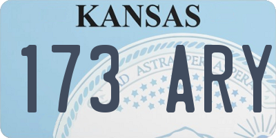 KS license plate 173ARY