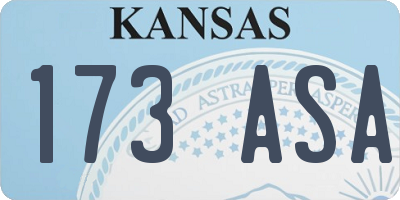 KS license plate 173ASA