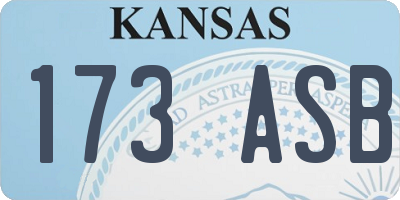 KS license plate 173ASB