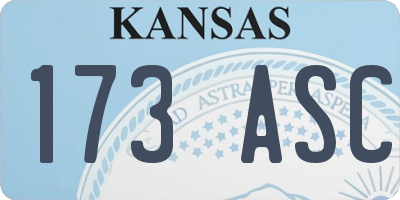 KS license plate 173ASC