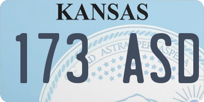 KS license plate 173ASD