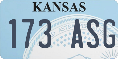KS license plate 173ASG