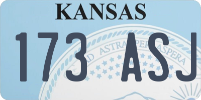 KS license plate 173ASJ