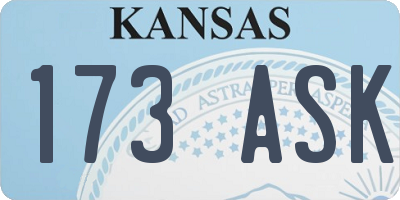 KS license plate 173ASK