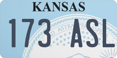 KS license plate 173ASL