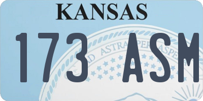 KS license plate 173ASM