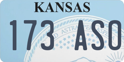 KS license plate 173ASO