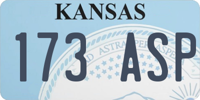 KS license plate 173ASP