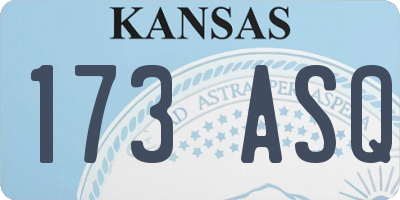 KS license plate 173ASQ