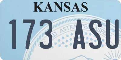 KS license plate 173ASU