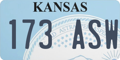 KS license plate 173ASW