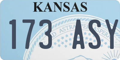 KS license plate 173ASY