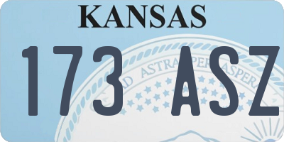 KS license plate 173ASZ