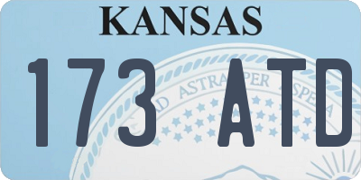 KS license plate 173ATD