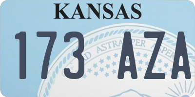 KS license plate 173AZA