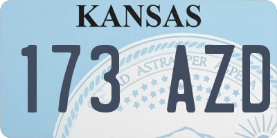KS license plate 173AZD