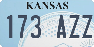 KS license plate 173AZZ