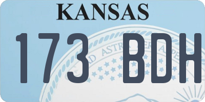 KS license plate 173BDH
