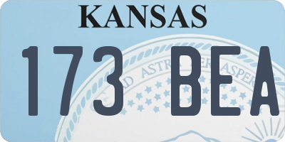 KS license plate 173BEA