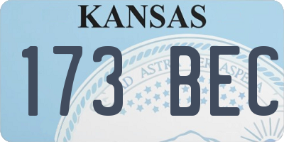 KS license plate 173BEC