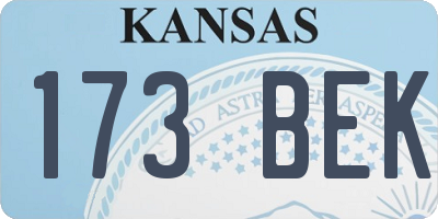 KS license plate 173BEK