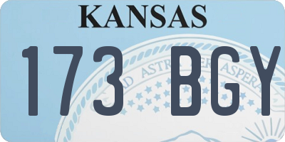 KS license plate 173BGY