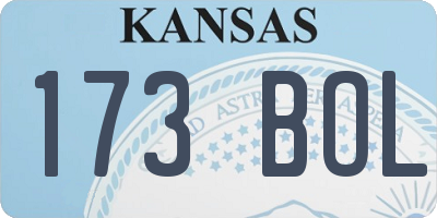 KS license plate 173BOL
