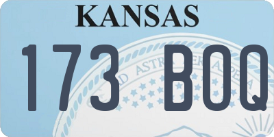 KS license plate 173BOQ