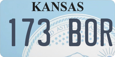 KS license plate 173BOR