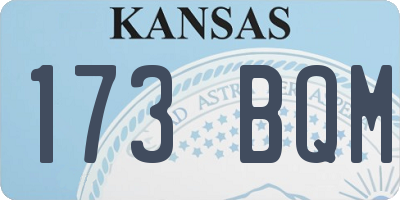KS license plate 173BQM