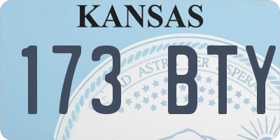 KS license plate 173BTY