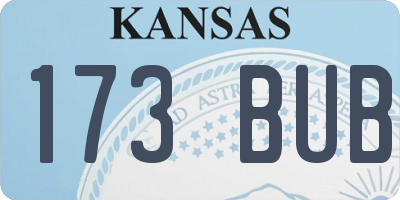 KS license plate 173BUB
