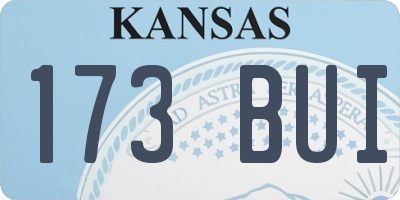 KS license plate 173BUI