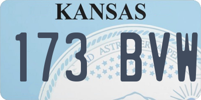 KS license plate 173BVW