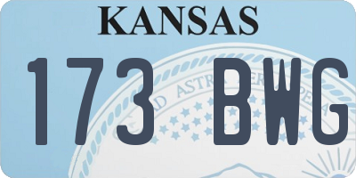 KS license plate 173BWG