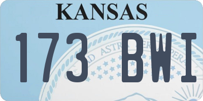KS license plate 173BWI