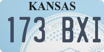 KS license plate 173BXI