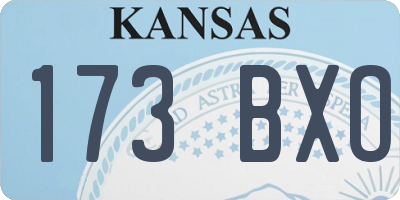 KS license plate 173BXO