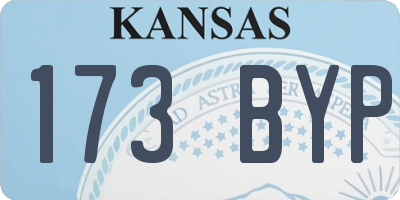 KS license plate 173BYP