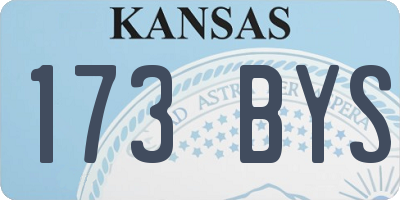 KS license plate 173BYS