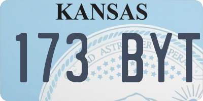 KS license plate 173BYT